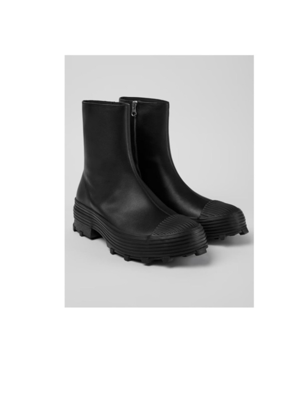 Camper Camperlab Traktori black leather ankle boots